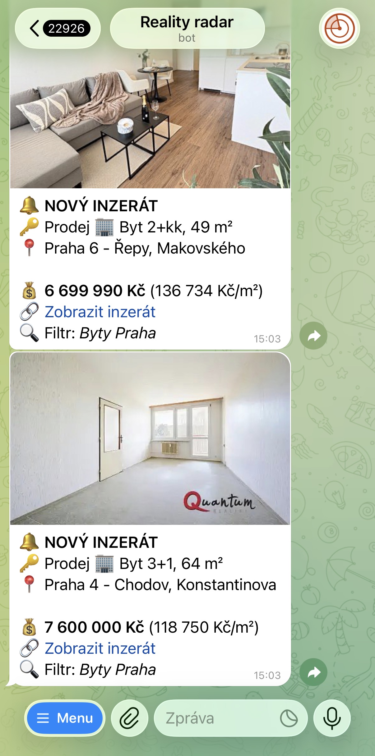 RealityRadar — upozornění na nemovitosti